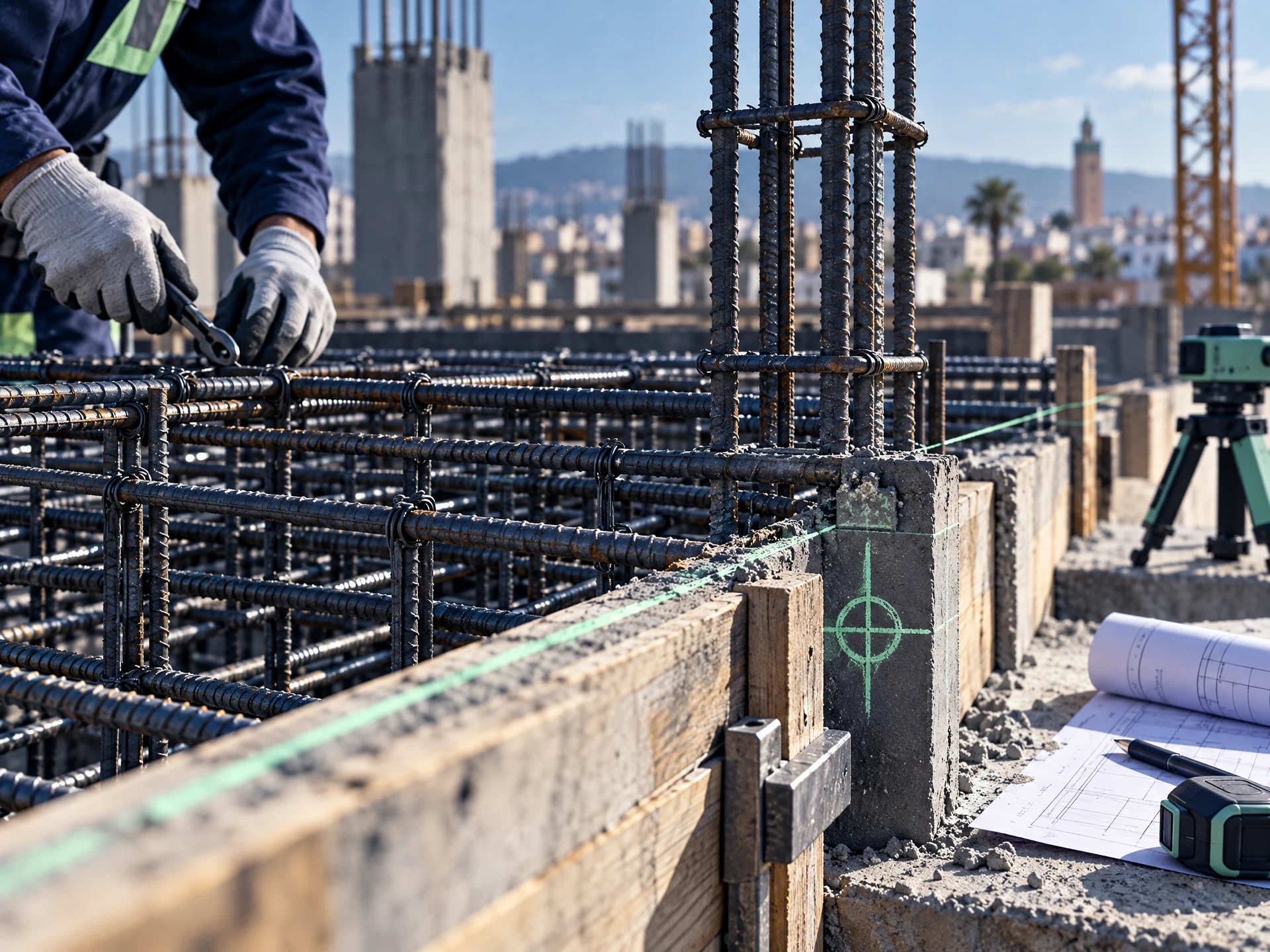 Détail de structure sur chantier
